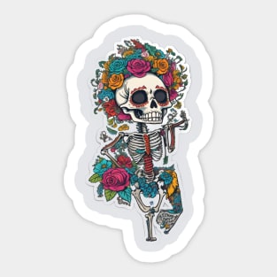 Cinco de Mayo skeleton art Sticker
